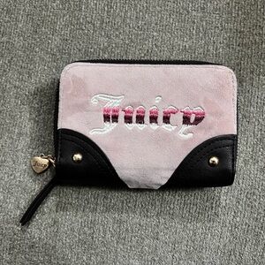 Pink & Brown Y2K Juicy Couture Double Zip Wallet With Gold Hardware